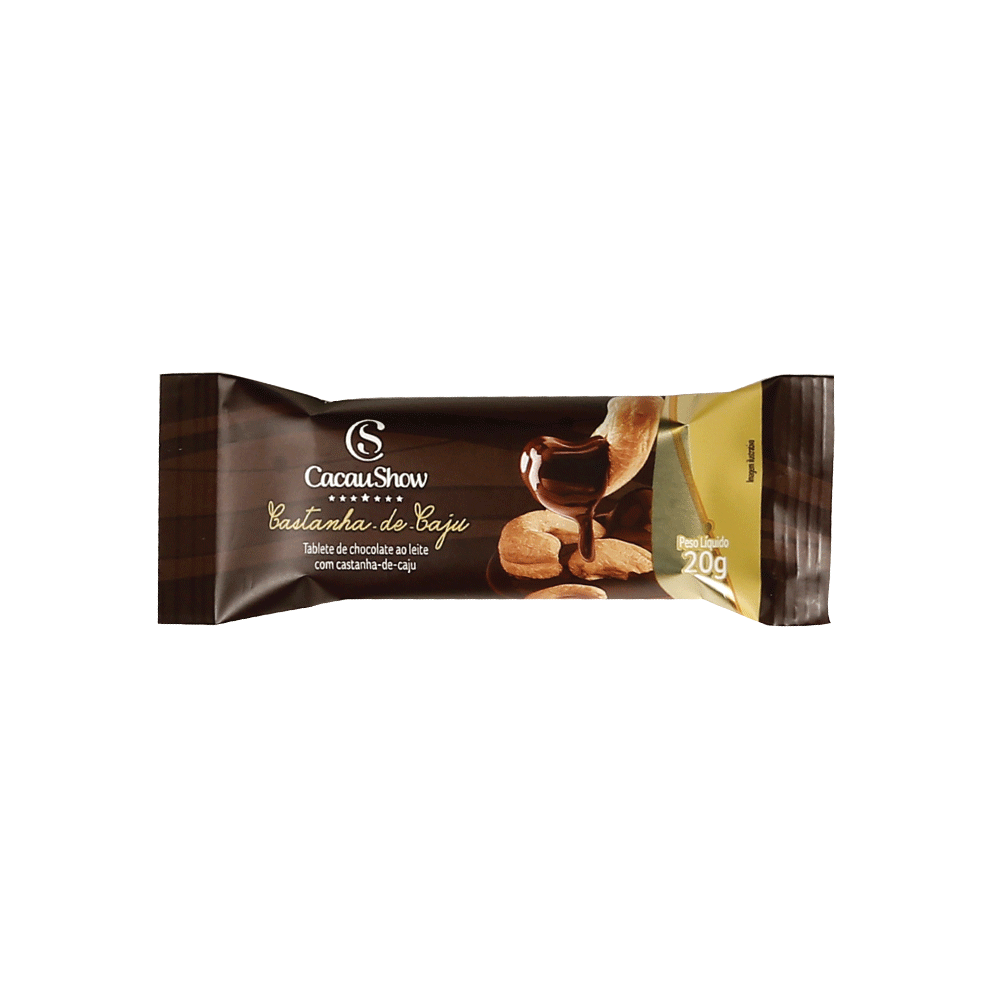 Tablete ao Leite com Castanha de Caju 20g