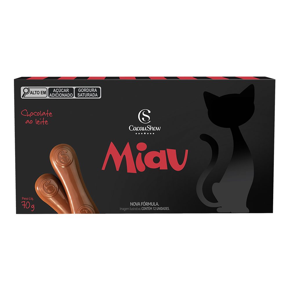 Tablete Miau de Chocolate ao Leite 70g