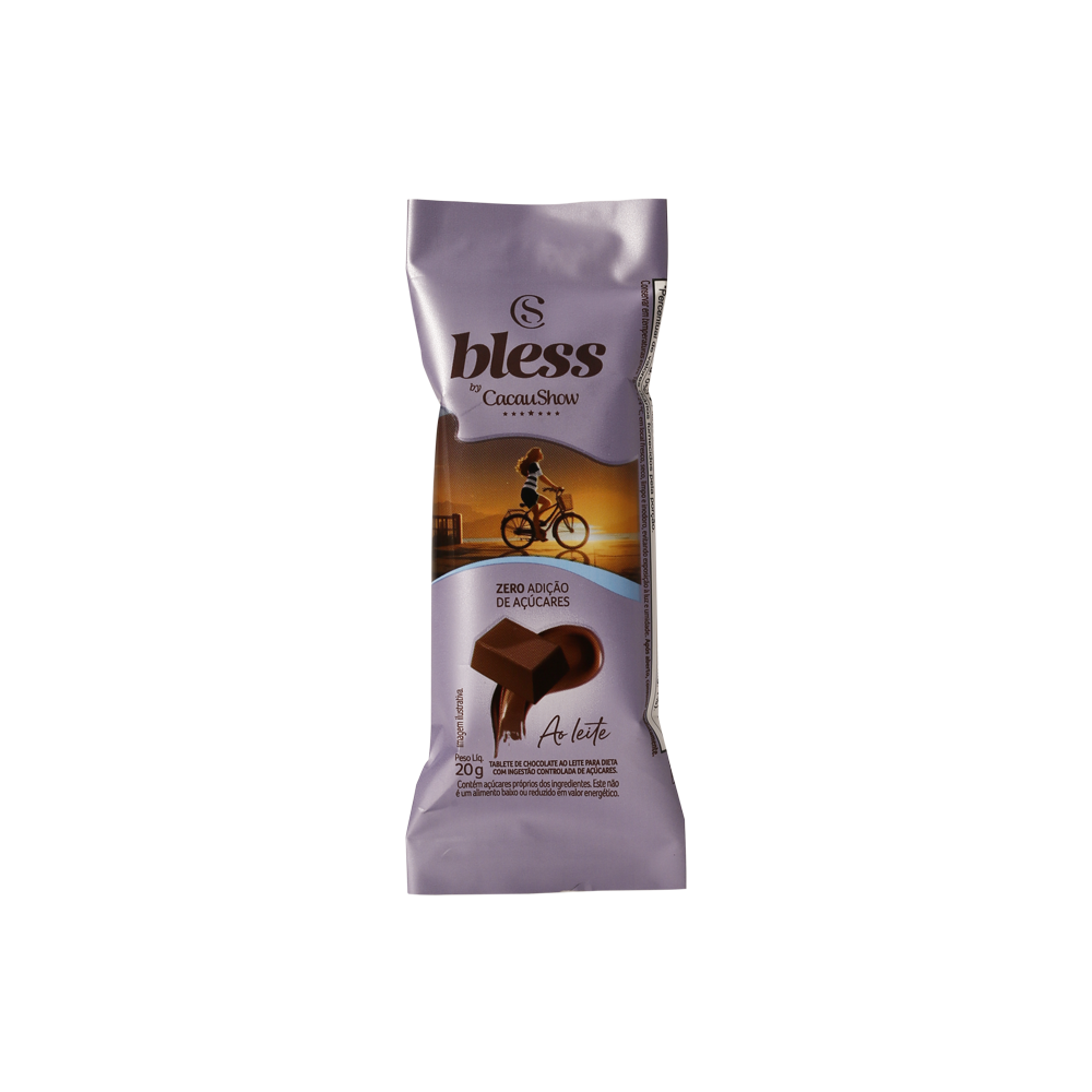 Tablete Bless Zero Adição de Açúcar ao Leite 20g