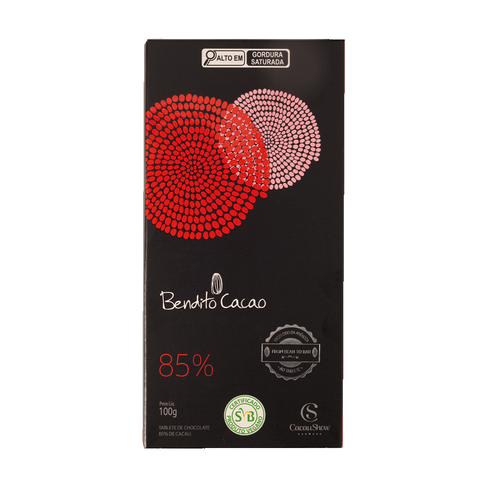 Tablete Bendito Cacao de Chocolate 85% Cacau 100g