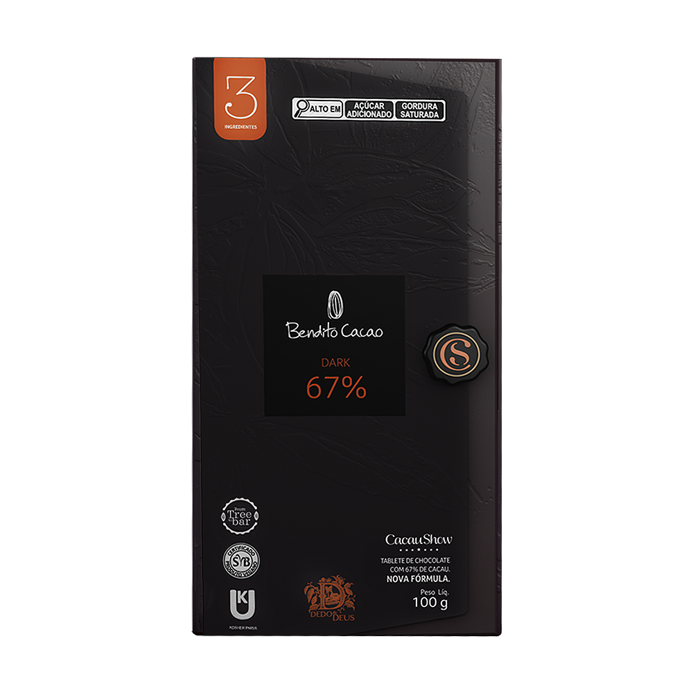 Tablete Dedo de Deus 67% Cacau 100g
