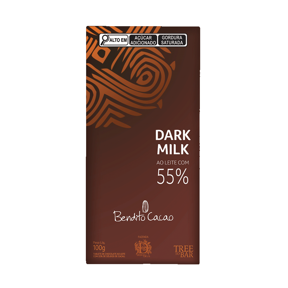 Tablete Dark Milk de Chocolate 55% Cacau 100g