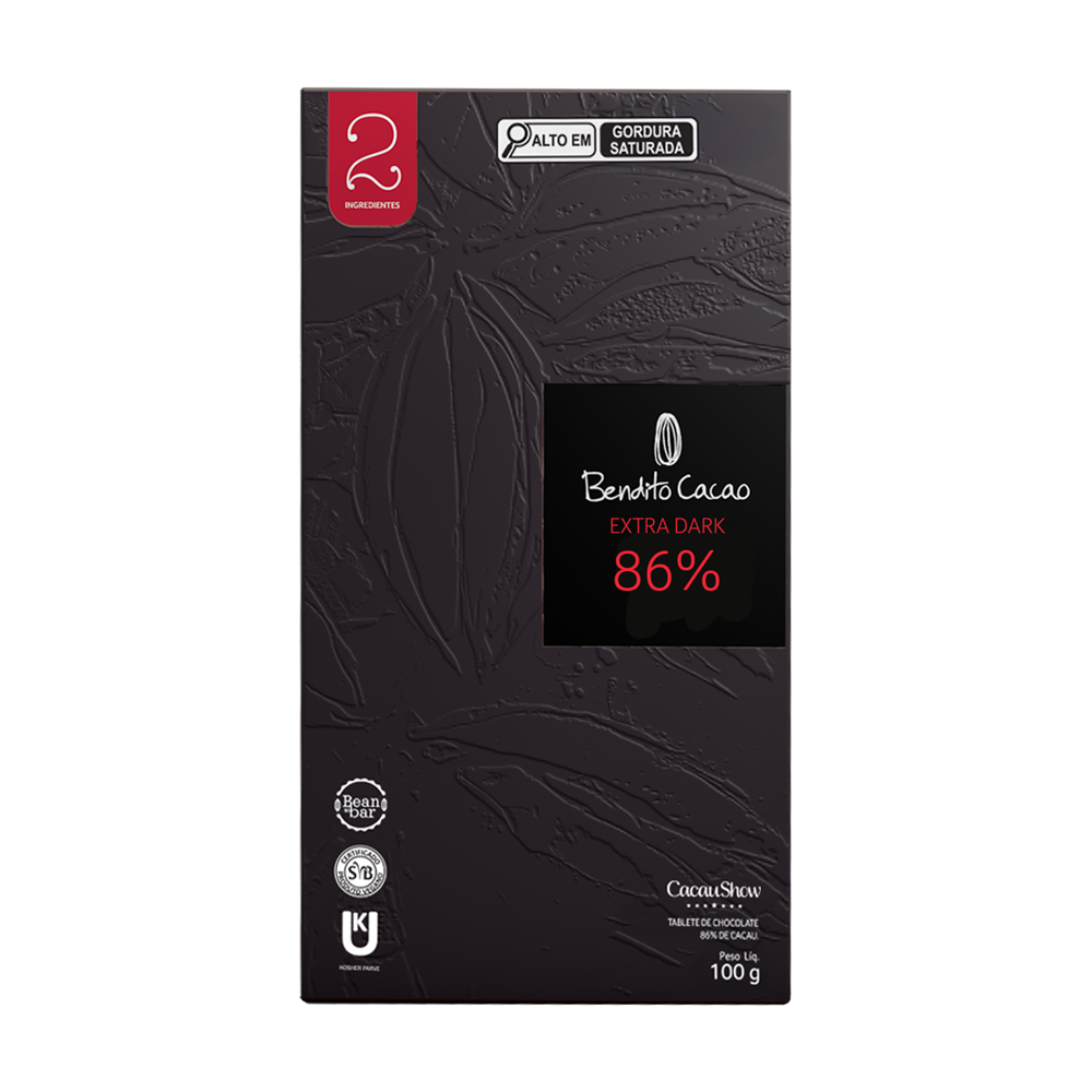 Tablete Bendito Cacao de Chocolate 86% Cacau 100g