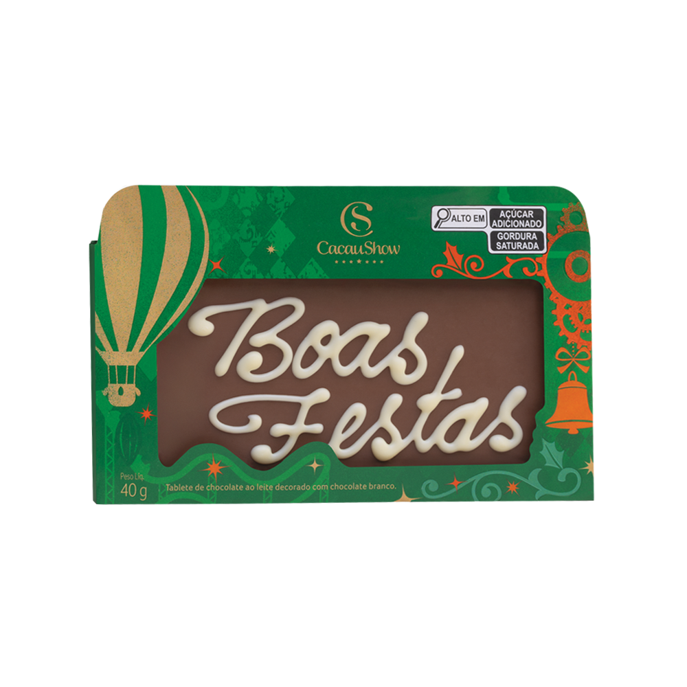 Tablete ao Leite Chocoarte Boas Festas 40g